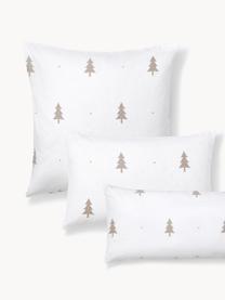 Funda de almohada de franela invernal X-mas Tree, Blanco, beige, An 40 x L 80 cm