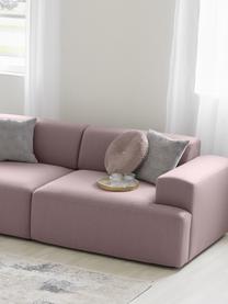 Sofa Melva (3-Sitzer) in Rosa, Bezug: Polyester Der hochwertige, Gestell: Massives Kiefernholz, Spa, Webstoff Rosa, B 240 x T 101 cm