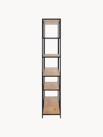 Estantería grande Seaford, Estantes: tablero de fibras de dens, Estructura: metal con pintura en polv, Beige en aspecto madera, negro, An 135 x Al 185 cm