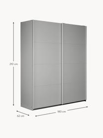 Schwebetürenschrank Mia, 2-türig, Holzwerkstoff aus heimischen Hölzern aus nachhaltiger Forstwirtschaft, beschichtet, Grau, B 180 x H 210 cm