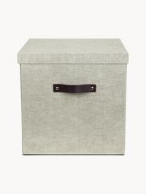 Aufbewahrungsbox Logan, Box: Canvas, fester Karton, Griff: Leder, Hellbeige, B 32 x T 32 cm