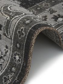 In- & outdoor vloerkleed Tilas Antalya in vintage stijl, 100% polypropyleen, Grijstinten, zwart, B 80 x L 150 cm (maat XS)