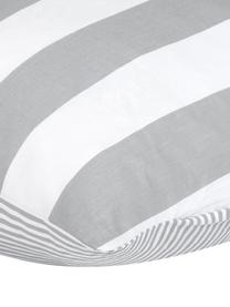 Oboustranný pruhovaný povlak na polštář z bavlny Lorena, 2 ks, Bílá, světle šedá, Š 40 cm, D 80 cm