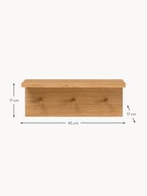 Holz-Garderobenleiste Place, B 45 cm, Korpus: Mitteldichte Holzfaserpla, Haken: Eichenholz, geölt Dieses , Eichenholz, B 45 cm