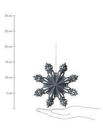 Baumanhänger Snowflake, 2 Stück, Papier, Graublau, Ø 15 cm