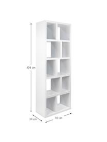 Boekenrek Portlyn in wit, Mat wit, 70 x 198 cm