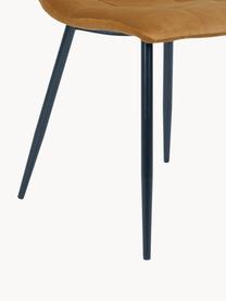 Sametová čalouněná židle Middleton, Hořčicově žlutá, Š 44 cm, H 55 cm