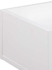Ścienna szafka nocna Ashlan, Płyta pilśniowa średniej gęstości (MDF) lakierowana, Drewno naturalne lakierowane na biało, S 40 x W 17 cm