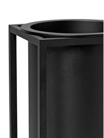 Handgefertigte Design-Vase Kubus, Aluminium, lackiert, Schwarz, B 10 x H 20 cm