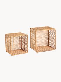 Set 2 mensole da parete in rattan Zeya, Rattan, Beige, Set in varie misure