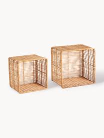 Wandregale Zeya aus Rattan, 2er-Set, Rattan, Beige, Set mit verschiedenen Größen