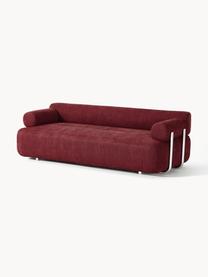 Sofa Stella (3-Sitzer), Bezug: 85 % Polyester, 15 % Baum, Gestell: Massives Fichtenholz, PEF, Webstoff Weinrot, B 222 x T 100 cm