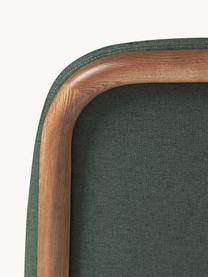 Krzesło tapicerowane z drewna jesionowego Julie, Tapicerka: 100% poliester Dzięki tka, Stelaż: drewno jesionowe Ten prod, Ciemnozielona tkanina, ciemne drewno jesionowe, S 47 x W 81 cm
