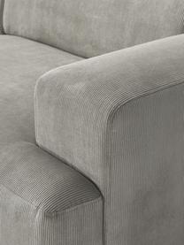 Cord-Ecksofa Melva (4-Sitzer), Bezug: Cord (92% Polyester, 8% P, Gestell: Massives Kiefernholz, FSC, Füße: Kunststoff, Cord Grau, B 319 x T 195 cm, Eckteil links