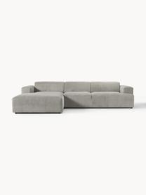 Cord-Ecksofa Melva (4-Sitzer), Bezug: Cord (92% Polyester, 8% P, Gestell: Massives Kiefernholz, Spa, Füße: Kunststoff Dieses Produkt, Cord Grau, B 319 x T 195 cm, Eckteil links