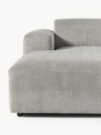 Cord-Ecksofa Melva (4-Sitzer), Bezug: Cord (92% Polyester, 8% P, Gestell: Massives Kiefernholz, Spa, Füße: Kunststoff Dieses Produkt, Cord Grau, B 319 x T 195 cm, Eckteil links