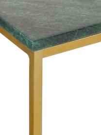 Marmeren bijzettafel Alys, Tafelblad: marmer, Frame: gepoedercoat metaal, Tafelblad: groen marmer. Frame: goudkleurig, glanzend, B 45 x H 50 cm