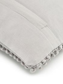 Housse de coussin rectangulaire gris clair Indi, Gris clair