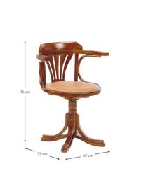 Silla giratoria Ratastar, Madera de roble, ratán, Marrón, An 62 x Al 76 cm