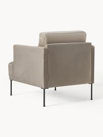 Fluwelen fauteuil Fluente, Bekleding: fluweel (hoogwaardig poly, Frame: massief grenenhout, Poten: gepoedercoat metaal Dit p, Fluweel greige, B 74 x D 85 cm