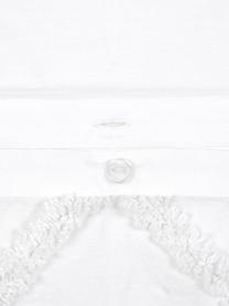 Biancheria da letto in percalle con decoro a ciuffi Faith, Bianco, 155 x 200 cm + 1 federa 50 x 80 cm