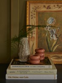 2in1 Kerzen- und Teelichthalter Orta aus Marmor, 2er-Set, Marmor, Terrakotta, marmoriert, Set mit verschiedenen Größen