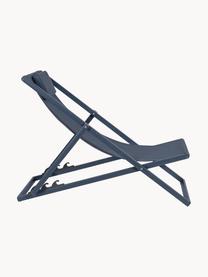 Tumbona plegable Taylor, Asiento: plástico (610 g/m²), Estructura: aluminio con pintura en p, Azul oscuro, An 61 x L 102