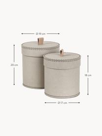 Set di 2 scatole Leonore, Beige chiaro, Set in varie misure