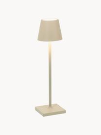 Lampada da tavolo portatile a LED con luce regolabile Poldina, Lampada: alluminio rivestito, Beige chiaro opaco, Ø 11 x Alt. 38 cm