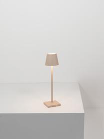 Lampada da tavolo portatile a LED con luce regolabile Poldina, Lampada: alluminio rivestito, Beige chiaro opaco, Ø 11 x Alt. 38 cm