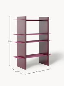 Regal Rami mit Metall-Elementen, Gestell: Mitteldichte Holzfaserpla, Pink, Weinrot, B 80 x H 101 cm