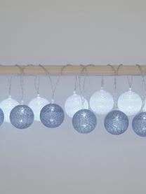 LED-Lichterkette Bellin, 320 cm, 20 Lampions, Lampions: Baumwolle, Grau, Weiss, L 320 cm