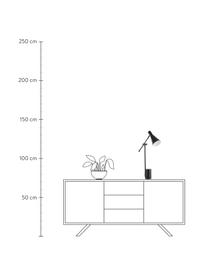 Lámpara de escritorio de metal Sia, Pantalla: metal con pintura en polv, Cable: cubierto en tela, Negro, An 13 x Al 63 cm