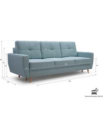 Sofa z funkcją spania i miejscem do przechowywania Bueno (3-osobowa), Tapicerka: 100% poliester, Niebieski, S 231 x G 92 cm