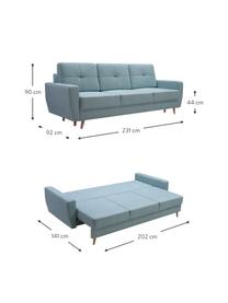 Sofa z funkcją spania i miejscem do przechowywania Bueno (3-osobowa), Tapicerka: 100% poliester, Niebieski, S 231 x G 92 cm