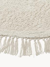 Tapis rond en coton tufté main Daya, Blanc crème, Ø 120 cm (taille S)