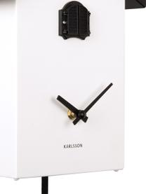 Horloge murale blanche Cuckoo New Traditional, Plastique, Blanc, noir, larg. 20 x haut. 25 cm