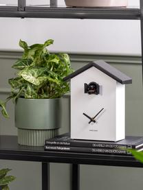 Horloge murale blanche Cuckoo New Traditional, Plastique, Blanc, noir, larg. 20 x haut. 25 cm