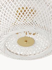 Dizajnové stropné svietidlo z bambusu Evelyn, Biela, odtiene zlatej, Ø 50 x V 20 cm