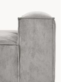 Méridienne modulable en velours côtelé Lennon, Velours côtelé gris, larg. 150 x prof. 119 cm, dossier à droite