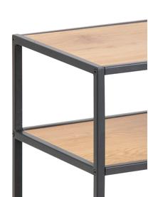 Półka na buty Seaford, Stelaż: metal malowany proszkowo, O wyglądzie drewna naturalnego, czarny, S 77 x W 50 cm