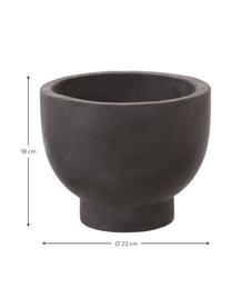 Grosser Pflanztopf Rom aus Zement, Zement, bemalt, Schwarz, Ø 23 x H 18 cm