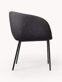 Chaises rembourrées Alani, 2 pièces, Tissu anthracite, noir, larg. 58 x haut. 58 cm