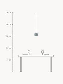 Kleine Kugel-Pendelleuchte Ball, Lampenschirm: Metall, beschichtet, Baldachin: Metall, beschichtet, Graublau, Ø 18 x H 16 cm