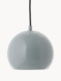 Lámpara de techo pequeña esfera Ball, Pantalla: metal recubierto, Anclaje: metal recubierto, Cable: cubierto en tela, Gris azulado, Ø 18 x Al 16 cm