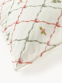 Taie d'oreiller réversible en percale de coton Twigs, Blanc cassé, multicolore, larg. 50 x long. 70 cm