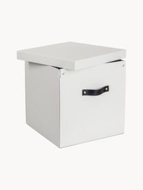 Caja Logan, Caja: cartón macizo laminado, Asa: cuero, Blanco, L 32 x An 32 cm