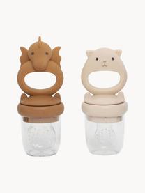 Fruitzuiger Dragon, set van 2, Silicone, Lichtbruin, lichtbeige, Set met verschillende formaten