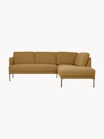 Sofá rinconera Fluente, Tapizado: 100% poliéster Alta resis, Estructura: madera de pino maciza con, Patas: metal con pintura en polv, Tejido mostaza, An 221 x F 200 cm, chaise longue derecha