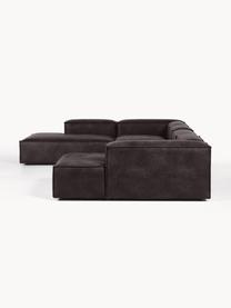 Sofa modułowa ze skóry z recyklingu Lennon, Tapicerka: skóra z recyklingu (70% s, Stelaż: lite drewno, sklejka, Nogi: tworzywo sztuczne Ten pro, Taupe skóra, S 418 x G 269 cm,  lewostronna